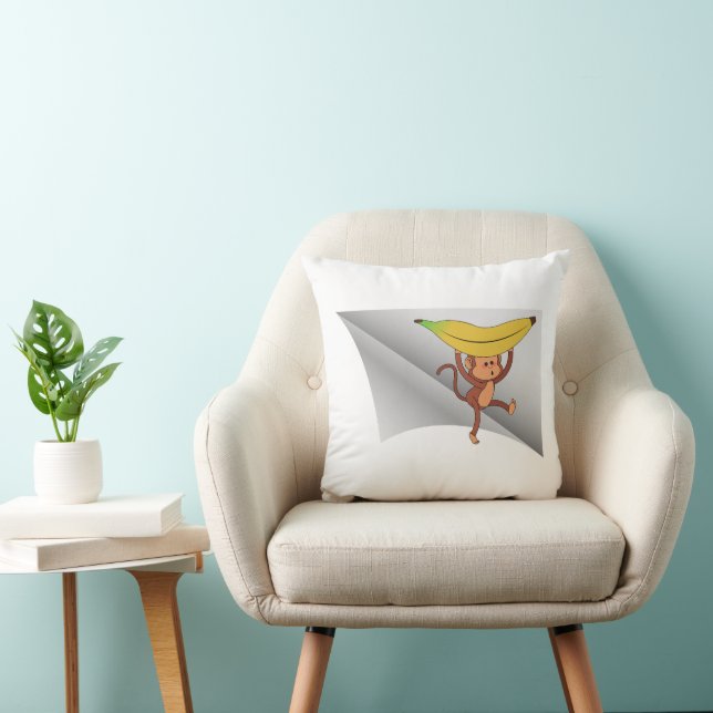 Coussin singe à la banane sous le patch (Chaise)