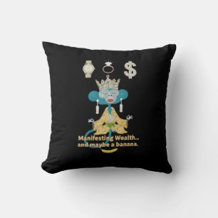 Coussin Singe drôle en méditation 