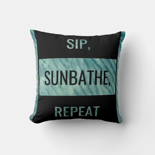Coussin SIP, BAIN DE SOLEIL, RÉPÉTEZ. Instruction Bold (Recto)