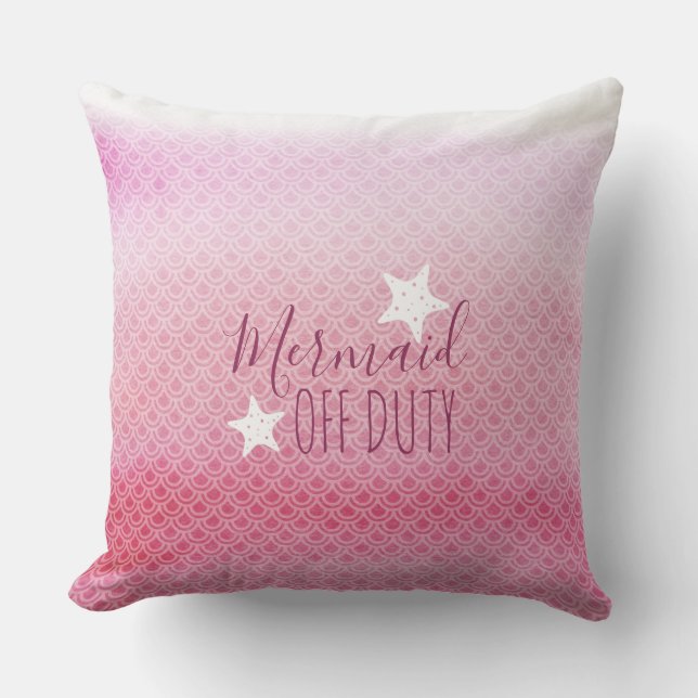 Coussin Sirène hors service Aquarelle rose Jeu d'oreiller (Recto)