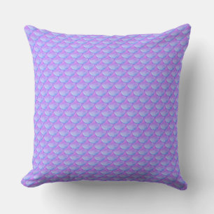 Coussin Sirène moderne élégante bleue et violette