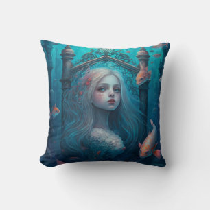 Coussin Sirène nager avec le poisson mignon pilon jetez