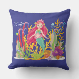 Coussin Sirène Océanique : cheveux longs