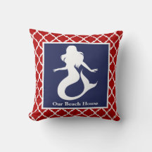 Sirène Rouge Bleu Bleu Nautique Personnaliser Nom