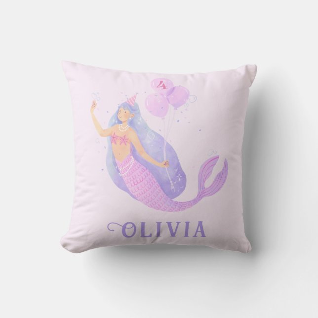 Coussin Sirène sous l'âge d'anniversaire de la mer (Recto)