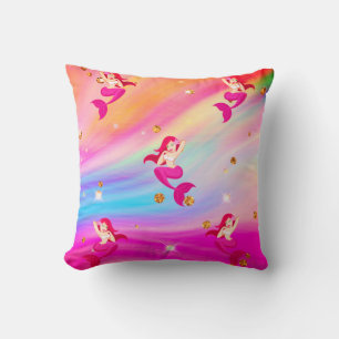 Coussin Sirènes dans les nuages arc-en-ciel Jeter l'oreill