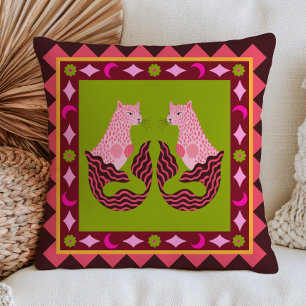 Coussin Sirènes Léopard Dopamine Esthétique Maximaliste 