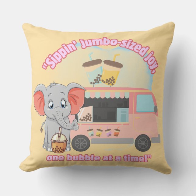 Coussin Siroter la joie de taille jumbo, une bulle à la fo (Recto)