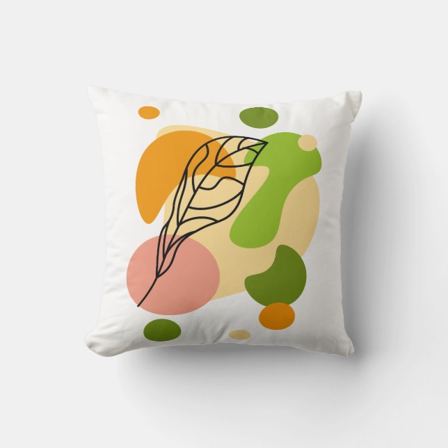 Coussin Sites abstraits intéressants avec feuilles (Recto)