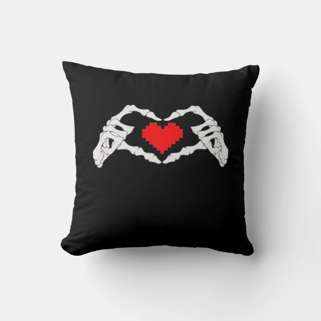 Coussin Skeleton Coeur Et Mème Mains (Recto)