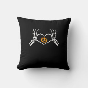 Coussin Skeleton Coeur main Halloween Costume Citrouille