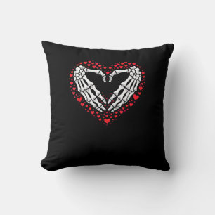 Coussin Skeleton Coeur main Valentines Jour Drôle Couple C