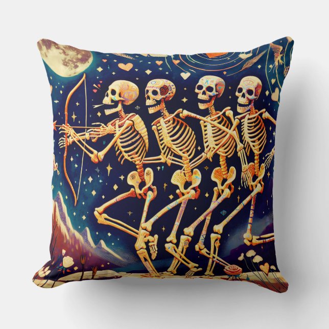 Coussin Skeleton Couple Valentine's Day (Recto)