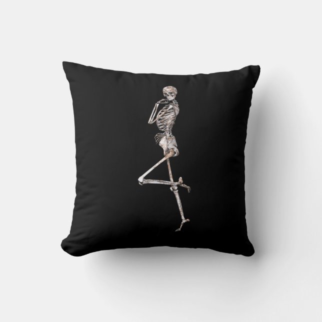 Coussin Skeleton Dance Halloween Cute Éffrayant (Recto)
