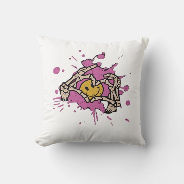 Coussin Skeleton Hand Heart Show Classic (Recto)