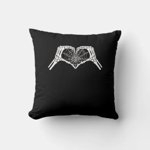 Coussin Skeleton Heart Hands Spiderweb Halloween Éffrayant
