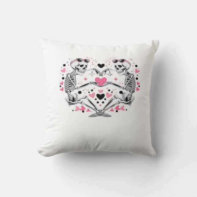 Coussin Skeleton Heart Mains Classique Viral (Recto)