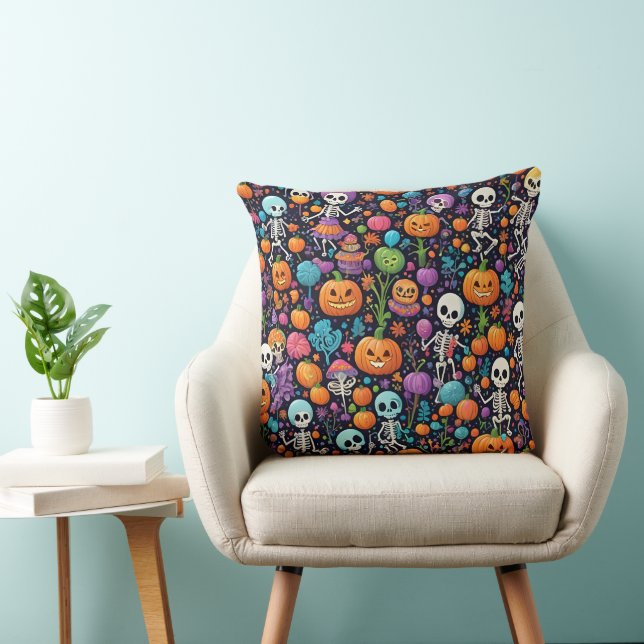 Coussin Skeletons Dansants Dansants Halloween Jeu d'oreill (Chaise)