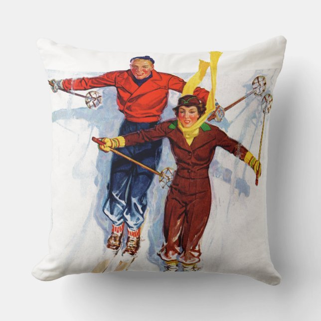 Coussin Ski alpin de couples (Recto)