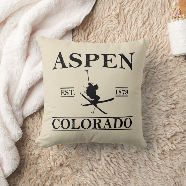 Coussin Ski d'Aspen Colorado (Couverture)