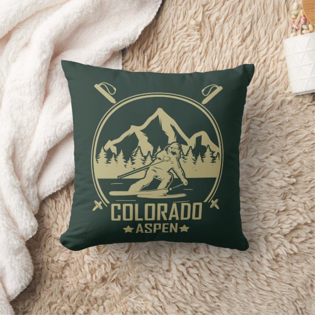 Coussin Ski d'Aspen Colorado (Couverture)