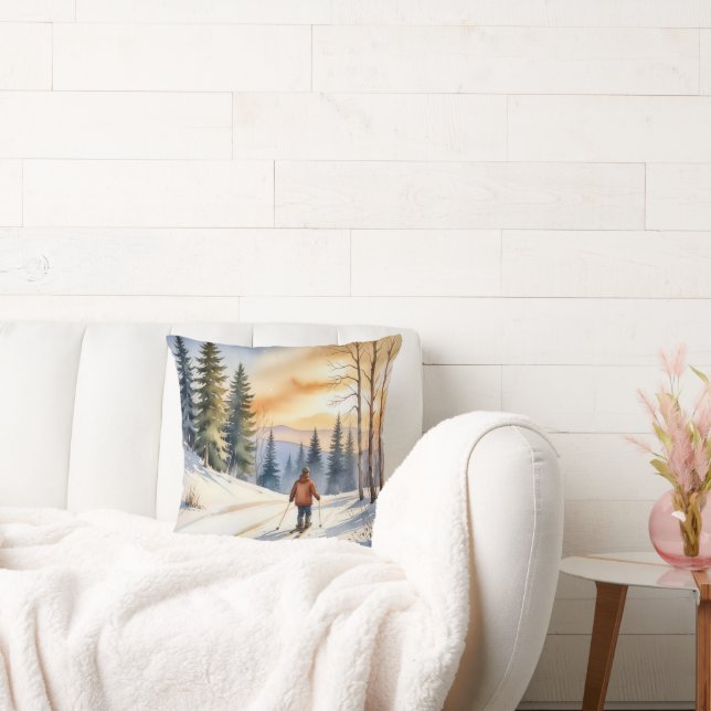 Coussin Ski De Fond En Bois D'Hiver (Canapé)