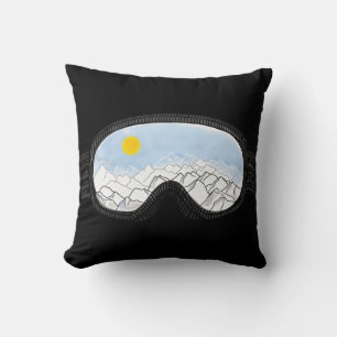 Coussin Ski Goggles Mountain View Illustration