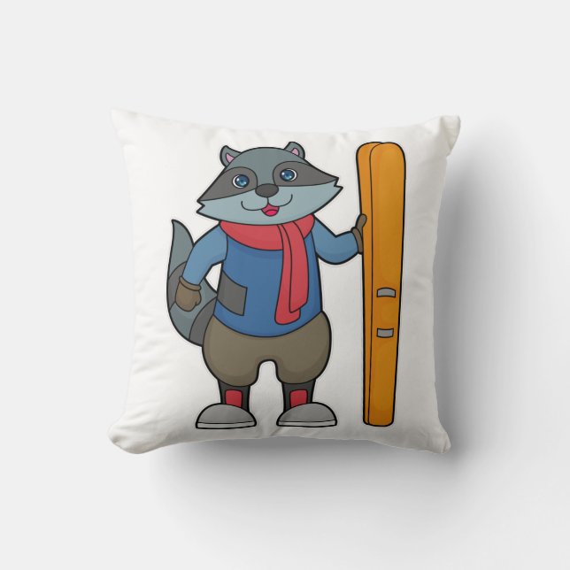 Coussin Ski Racoon (Recto)