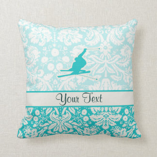 Coussin Ski turquoise de neige