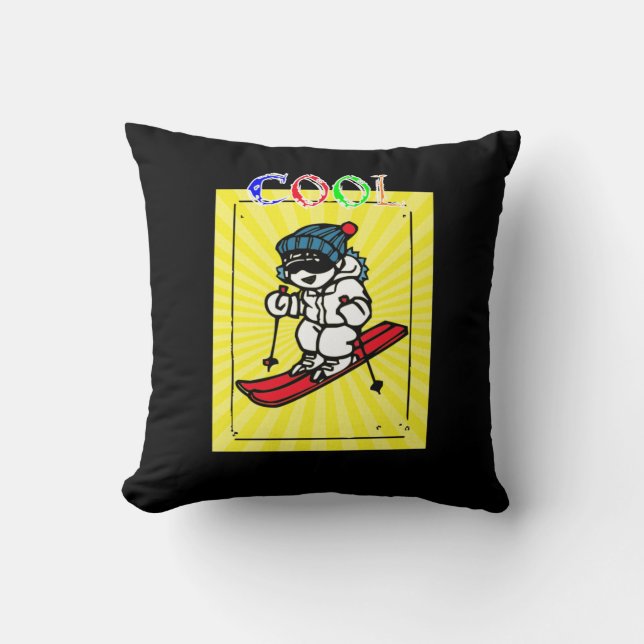 Coussin Skier cool | Amateurs de ski | cadeau de ski | ski (Recto)