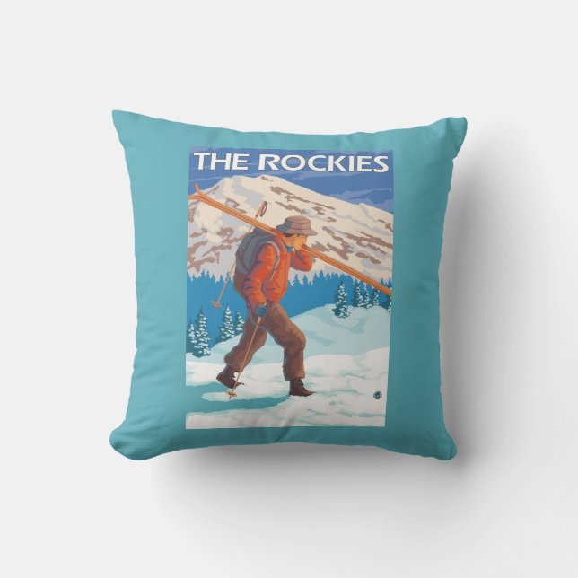 Coussin Skis de transport de neige de skieur - les (Recto)