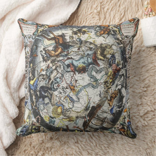 Coussin Sky Constellations Carte céleste Vintage