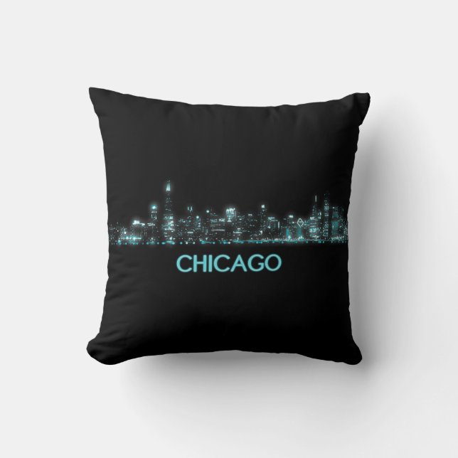 Coussin Skyline de Chicago (Recto)