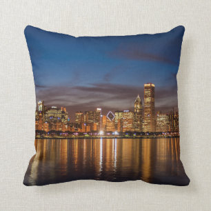 Coussin Skyline De Chicago La Nuit