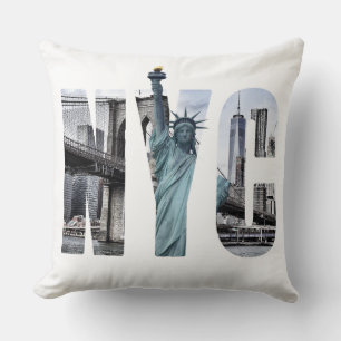 Coussin Skyline De New York Avec Statue De La Liberté