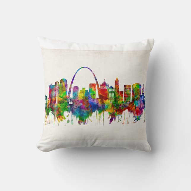 Coussin Skyline de St. Louis Missouri (Recto)
