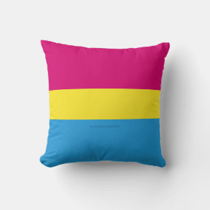 Coussin SlipperyJoe pansexuel drapeau de la fierté rose am