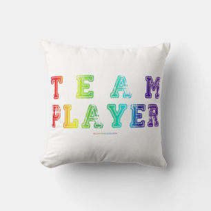 Coussin SlipperyJoe's Team Player mots gradient rainbow c