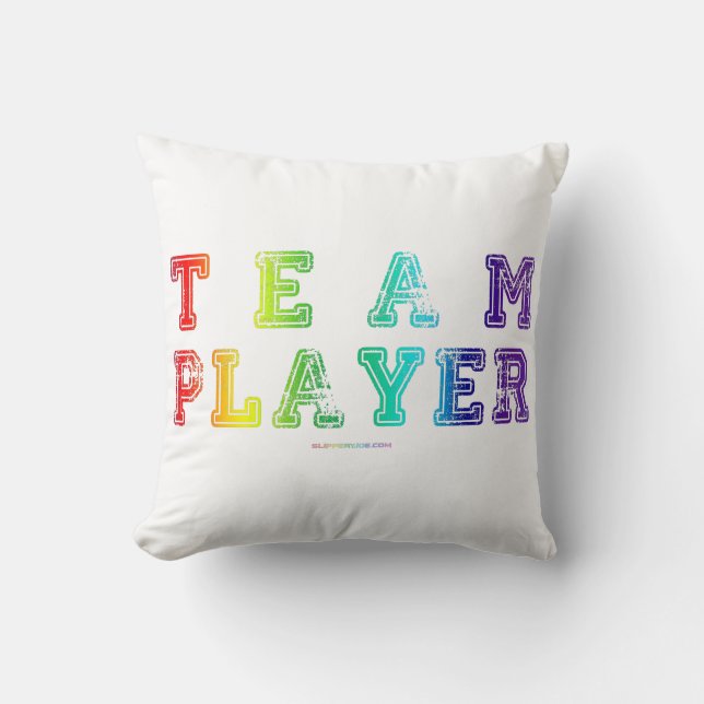 Coussin SlipperyJoe's Team Player mots gradient rainbow c (Recto)