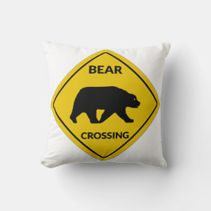 Coussin SlipperySignal de passage de l'ours de Joe silhoue