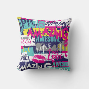 Coussin Slogan brillant : Mode Abstraite sans couture