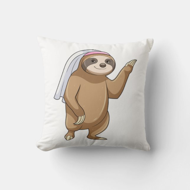 Coussin Sloth as Bride with Veil (Recto)