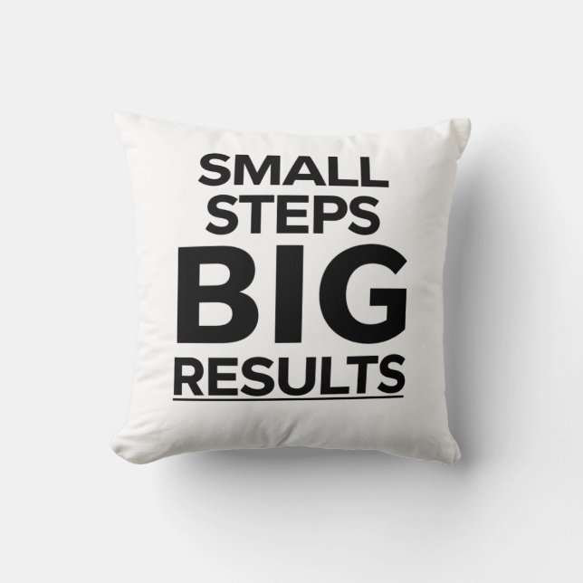 Coussin Small Steps Big Results Shirt, Productivity Motiva (Recto)