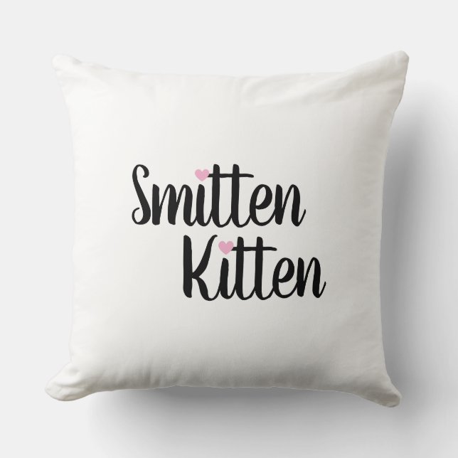 Coussin Smitten Kitten Cute Valentine’s Day (Recto)
