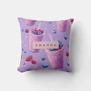 Coussin Smoothie Violet Bliss aux Baies Étincelantes Perso