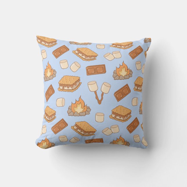 Coussin S'mores Camp de vacances Marshmallow Feu de camp (Recto)