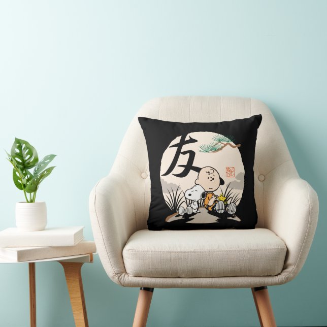 Coussin Snoopy, Charlie Brown et Woodstock - Ami (Chaise)
