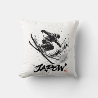 Coussin Snowboard Brush Art - Skier Slush Powder