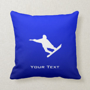 Coussin Snowboarding bleu
