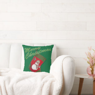 Coussin Snowman à Noël Se Stocker sur le vert